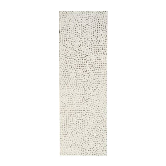 48" x 16" White Geometric Handmade Abstract Spotted Panel Wall Décor